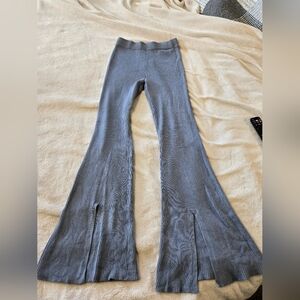 Abercrombie & Fitch Blue Ribbed Wide Leg knit pants